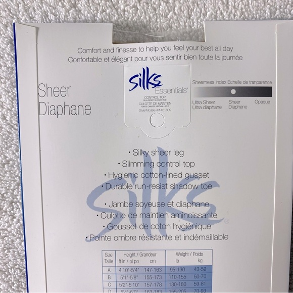 Vintage Essentials Control Top Pantyhose In Natural x2 NWT - Picture 5 of 7